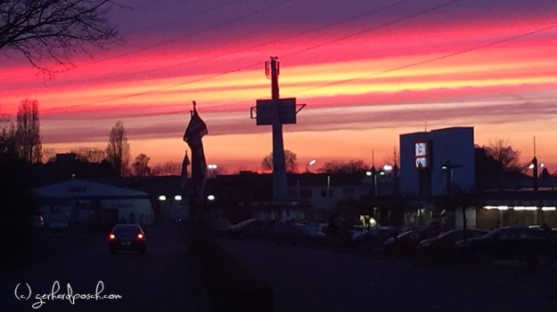 Sonnenuntergang in Bonn mit dem iPhone aufgenommen
